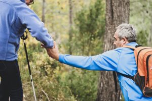 Senior hiking